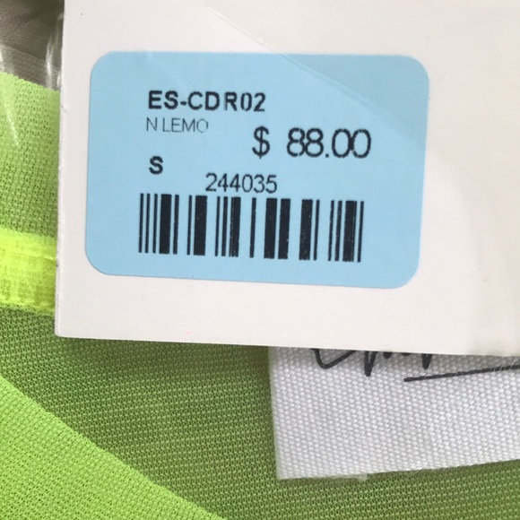 🔵 Emma & Sam Mesh Crop Tee in Neon Yellow Small - Picture 8 of 12